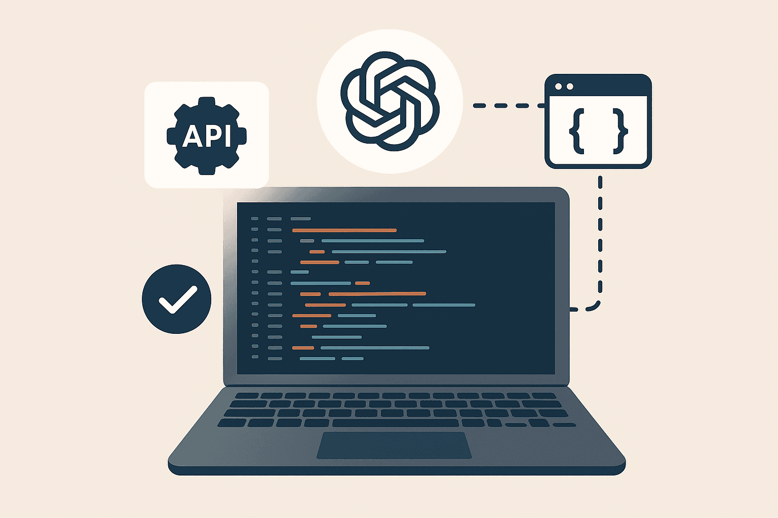 Schéma d'intégration de l'API OpenAI dans une architecture applicative