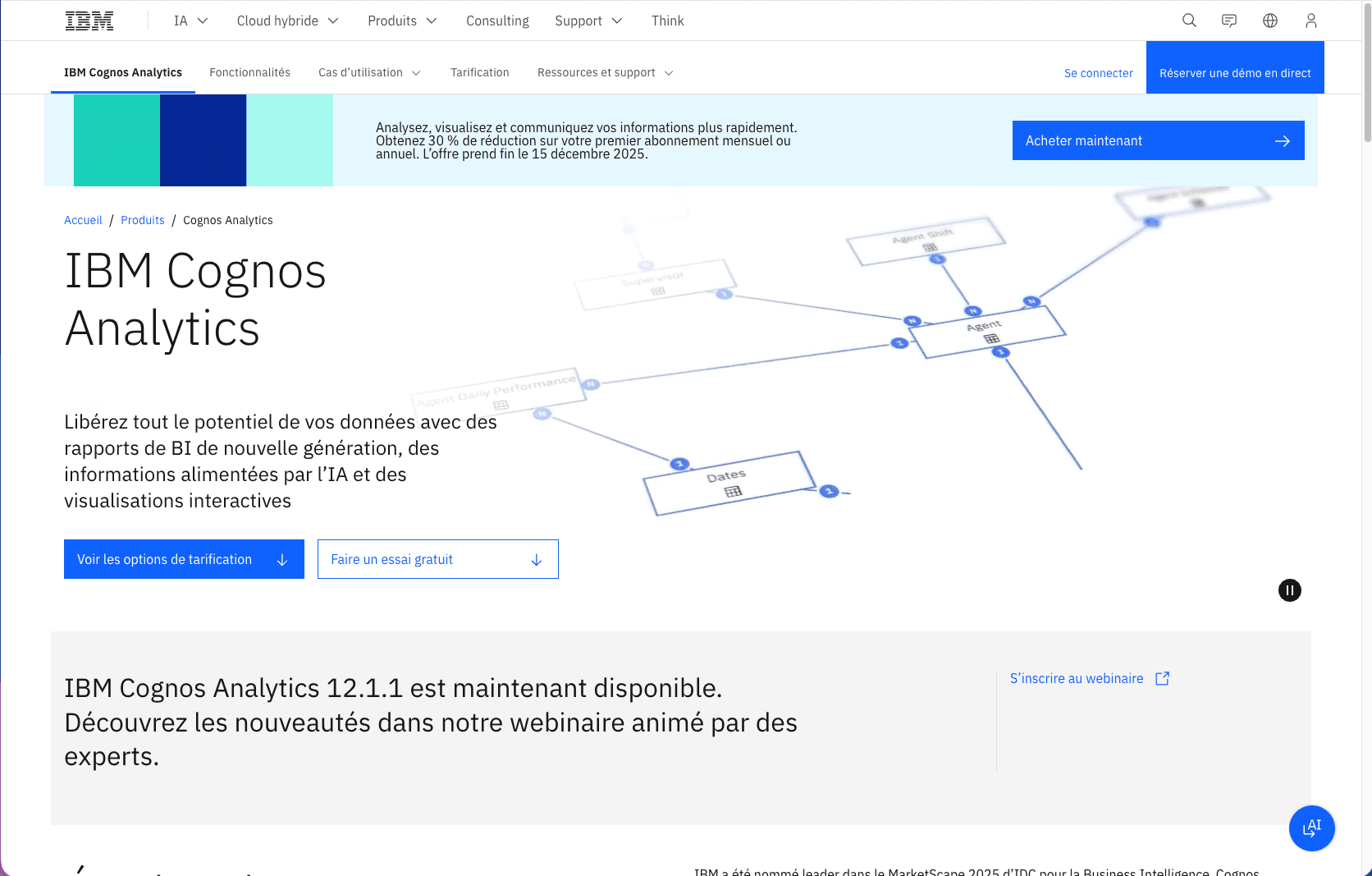 Plateforme IBM Cognos Analytics pour le BI enterprise