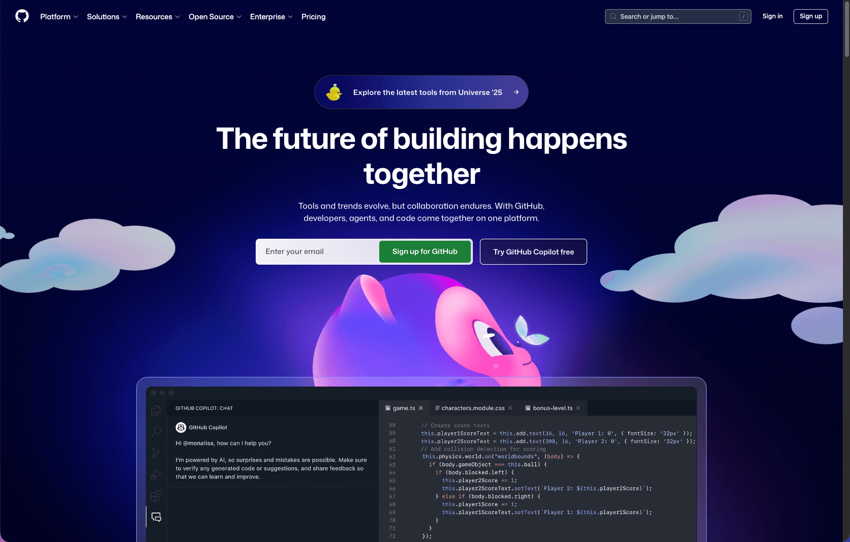GitHub interface avec pull requests et GitHub Actions