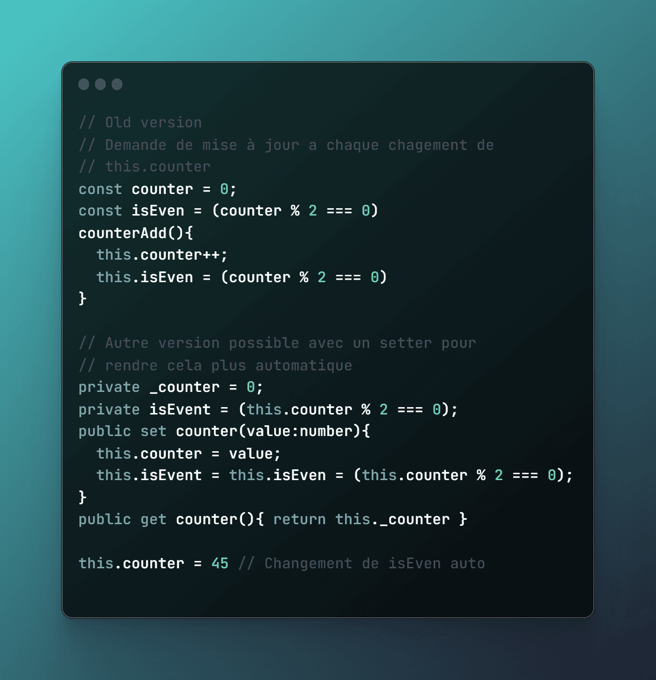 Counter sans signaux