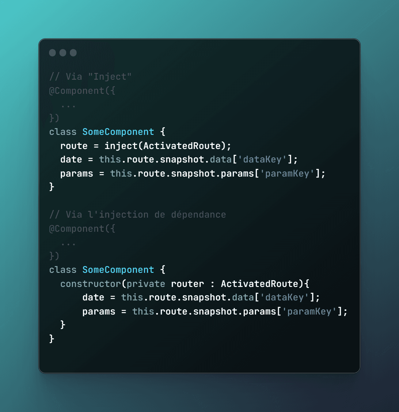 Angular Component injection Router Exemple